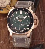 Copy Panerai Luminor Submersible Power Reserve Watch Green Face